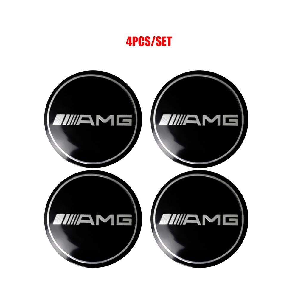 For Mercedes Benz AMG A B C E M R G S Class GLA GL CLA CES CLS SLK 4pcs 56/60/65mm Wheel Center Hub Cap Stickers Auto Accessorie