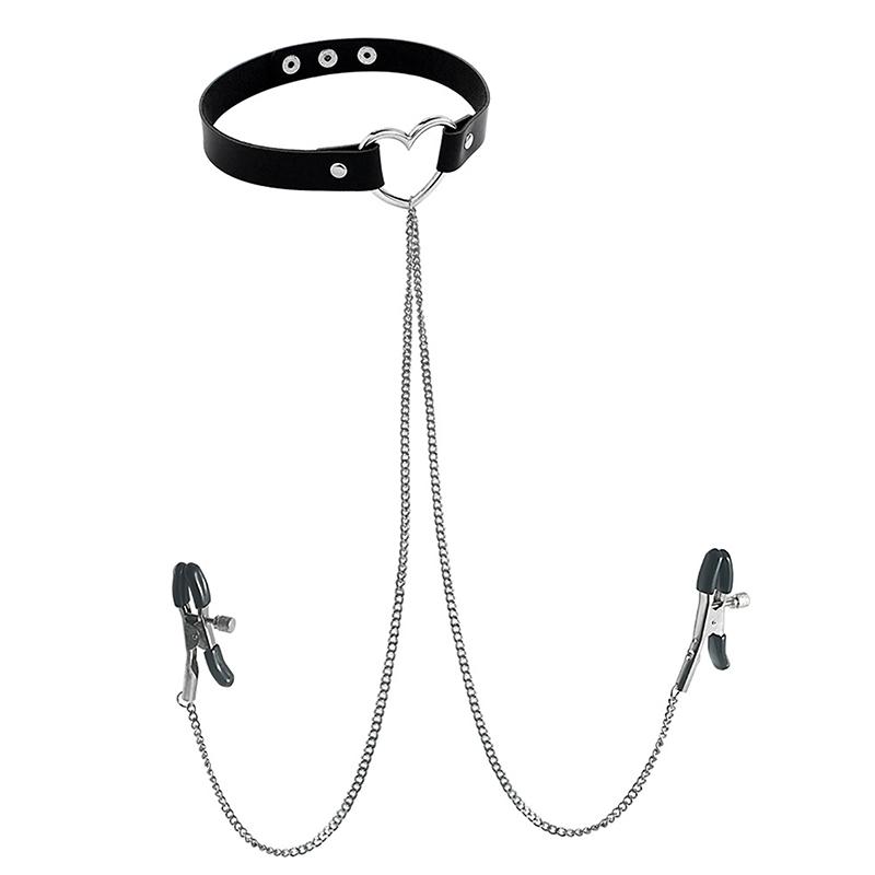 1 шт. Кольцо для соска с колье-чокером в стиле панк, длинная цепочка, штанга для пирсинга сосков, ювелирные изделия