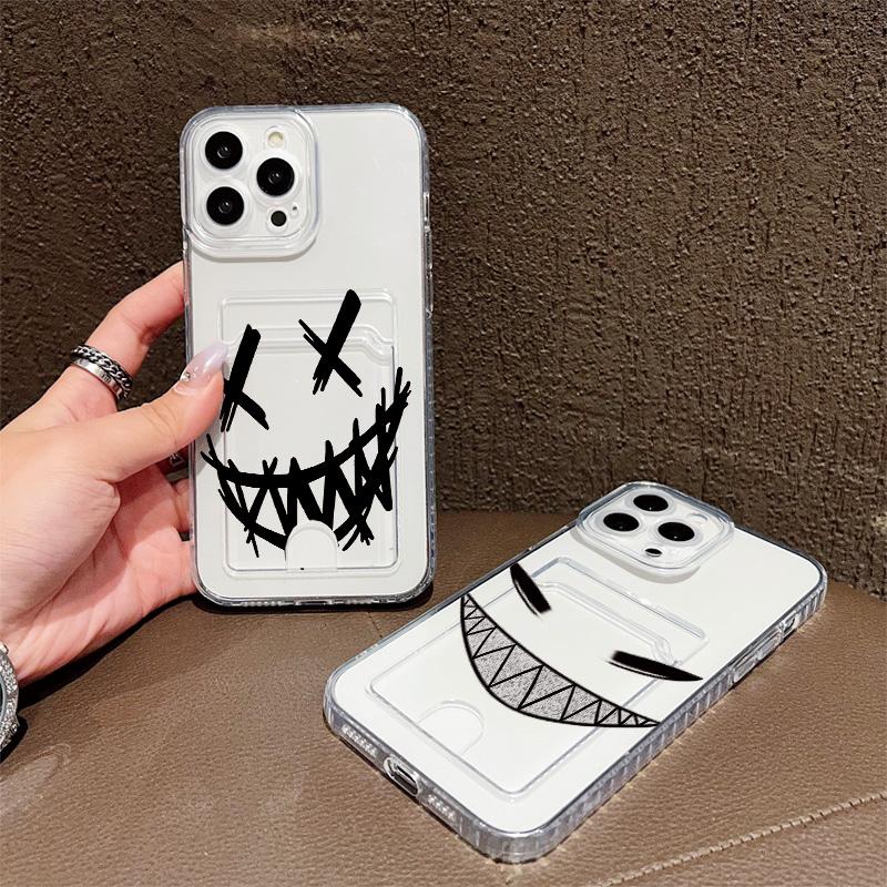 Card Slot Holder Silicone Wallet Pocket Case For iPhone 14 16 15 Max Infinix Note 30 Xiaomi 11T 13T 14T Samsung S23 S24 S25 Cover Clear Phone Bumper