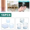 16PCS Non-slip Transparent Table Covers Round / Square Rubber Floor Protectors Chair Leg Caps Home Decor