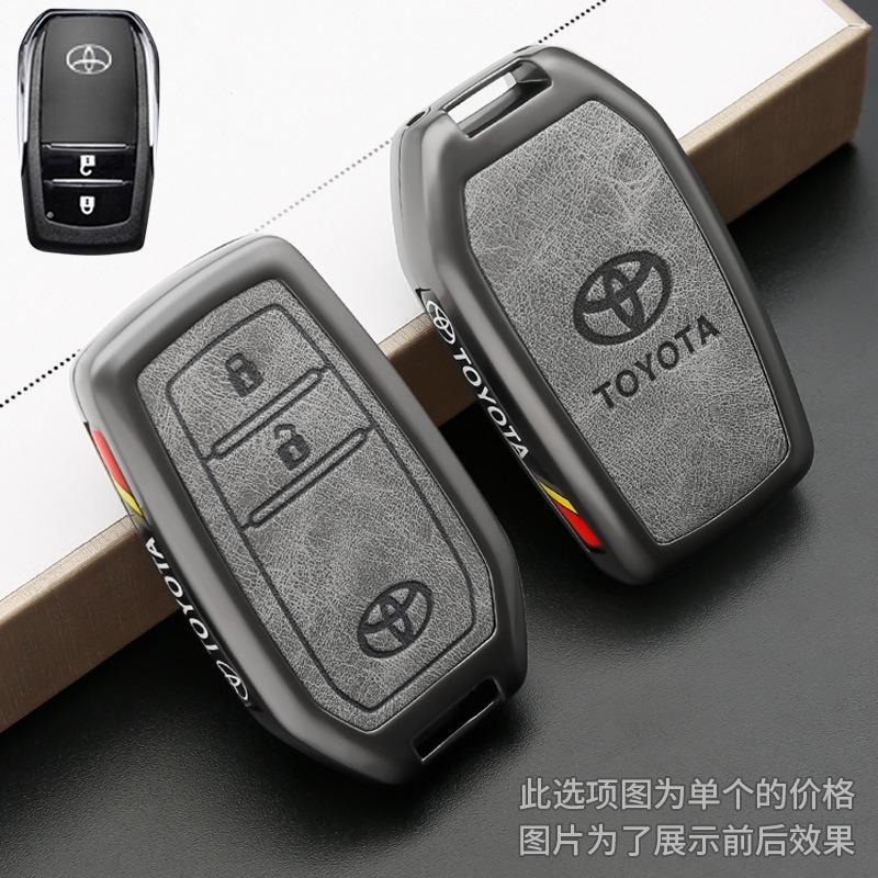 bzbn8 Car Key Case Cover Bag Shell For Toyota C-HR Prius RAV 4 Camry Corolla Land Cruiser 200 Prado Crown TLK 200 Yaris Cross Hilux