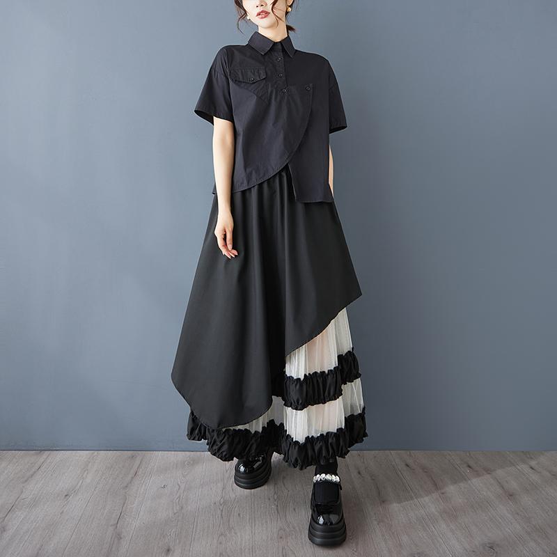 Dimanaf 2025 Новые Весна Лето Плюс Размер Женские Юбки Винтажные Твердые Эластичные Плиссированные Кружевные Юбки Свободные Высокая Талия