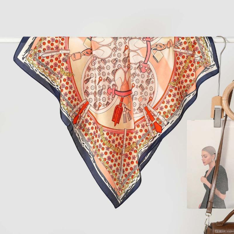 Fashionable Versatile 70cm Small Square Scarf For All Season Decorative Use