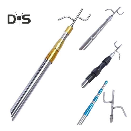 Телескопический захват из нержавеющей стали с крюком для захвата, съемник для штор, сушилка для одежды, съемник для рыболовной сети, портативный грузовой захват для дома