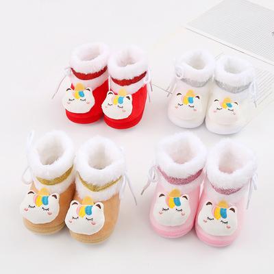 Детские теплые туфли с героями мультфильмов, толстая обувь на мягкой подошве для малышей, детская обувь