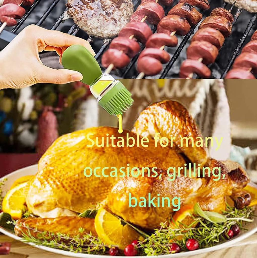 1 шт. Бутылка для распыления масла с силиконовой кистью 2 в 1, дозатор-капельница, дозатор масла для кухни, щетка для выпечки LM