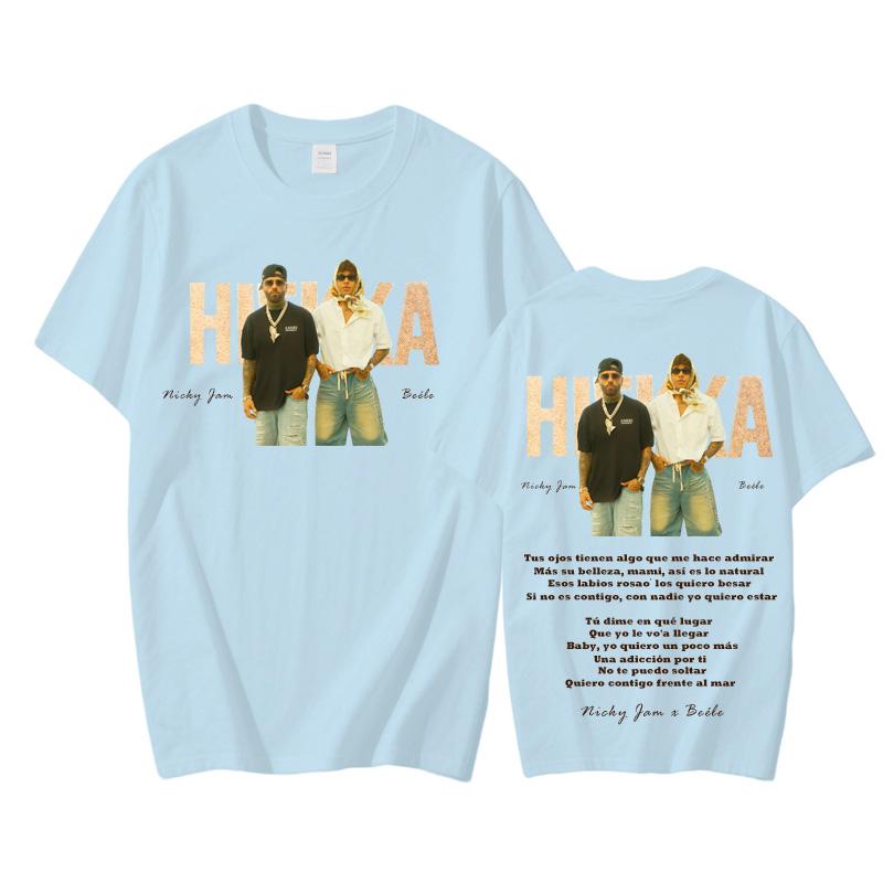 Nicky Jam X Beéle - Hiekka T-Shirt Retro Hip Hop Retro Tee-shirt Short Sleeve Cotton Tshirt Fashion Grunge Clothing