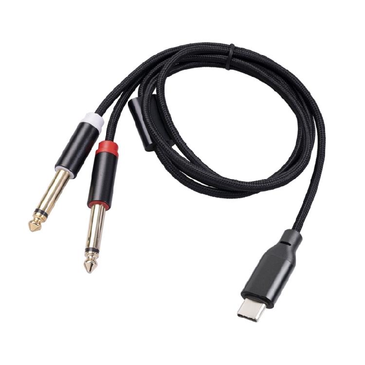 Кабель USB C на 6,35 мм TRS Кабель Type C на двойной 6,35 мм Широкая совместимость