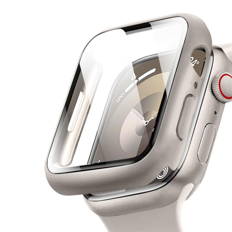 Стекло + чехол для Apple Watch, переход на Ultra iWatch Series 4, 5, 6, 7, 8, 9, 45 мм, 41 мм, 44 мм, 40 мм, защитная крышка для экрана, обновление до Ultra