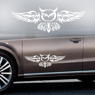 S095 ПЭТ водонепроницаемый узор сова автомобиля задняя дверь Стайлинг декоративная наклейка наклейка