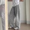 Трехмерный пояс Корейский Ретро Бант Горошек Широкие Серые Спортивные Штаны Женские Новый Осенне-Зимний Тренд.