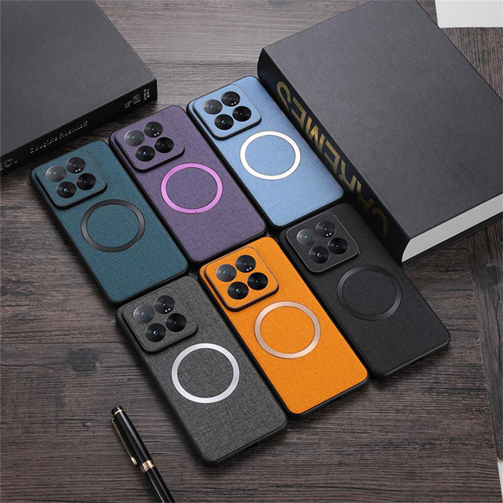 For Xiaomi 14T Magnetic Case Drop-Proof TPU+Cloth Back Phone Cover
