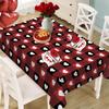 Valentine's Day Tablecloth Love Heart Tablecloth Rectangular Square Romantic Table Cover for Anniversary Wedding Party