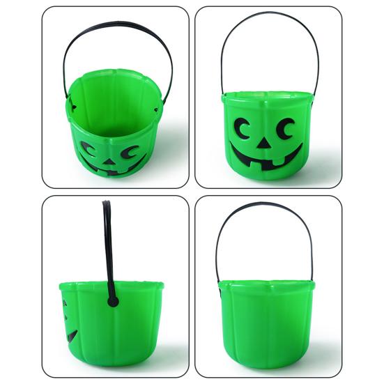 Halloween Candy Bucket Pumpkin Skull Bucket Trick or Treat Bucket with Handle for Kids Halloween Party Decoration
