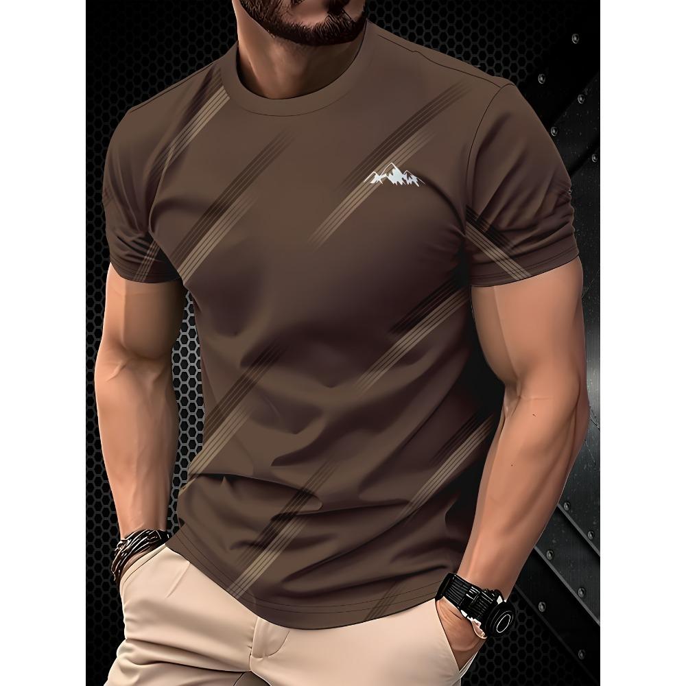 Мужская футболка с коротким рукавом, модная мужская футболка с коротким рукавом, повседневная футболка в полоску, одежда оверсайз