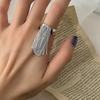 925 Silver Exaggerated Tassels Adjustable Rings For Women Vintage Luxury Jewelry Accessories Jewellery Argent 925