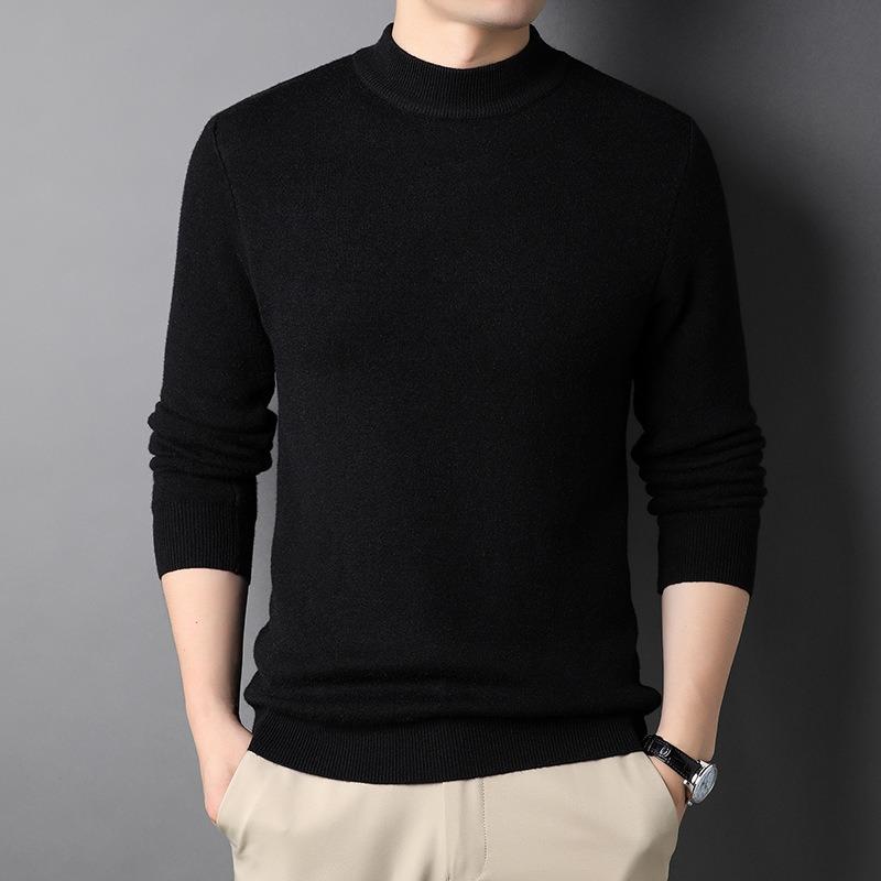 Men S Half Turtleneck Long Sleeve Loose Fit Knit Sweater For Young Men