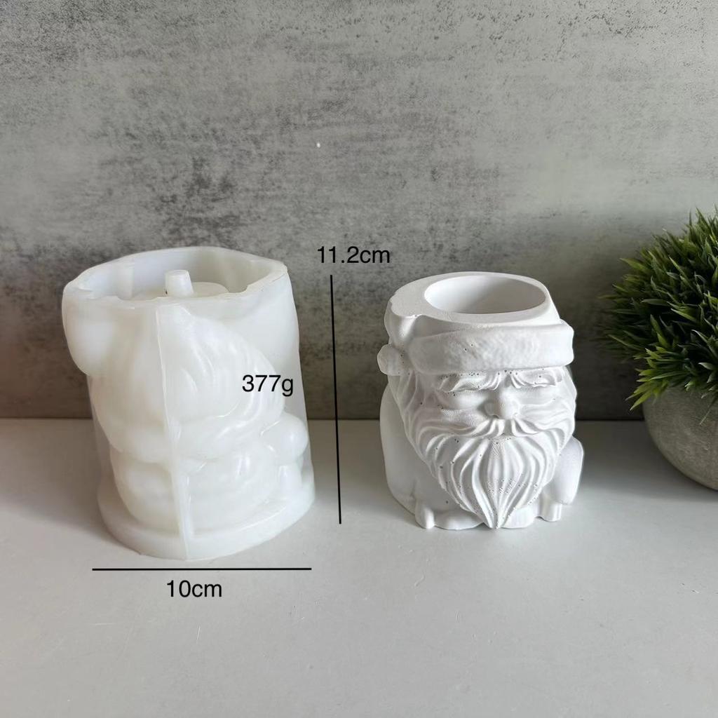 Сделай сам горшок Санта-Клауса с отверстиями силиконовая форма рождественский горшок гипсовая цементная форма