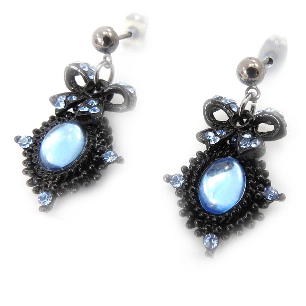 Les Trésors De Lily [J7164] - Designer Earrings 'Carmen' Blue Black