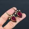 Ruby Earrings Gemstone Jewelry, Copper Electroformed Handmade Earrings, Latest Design Jewelry