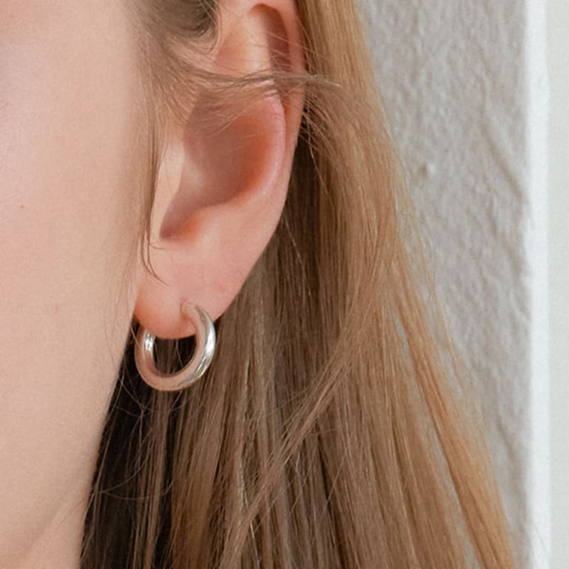 OVLA (SILVER 925) pipe ring earring_S JE031