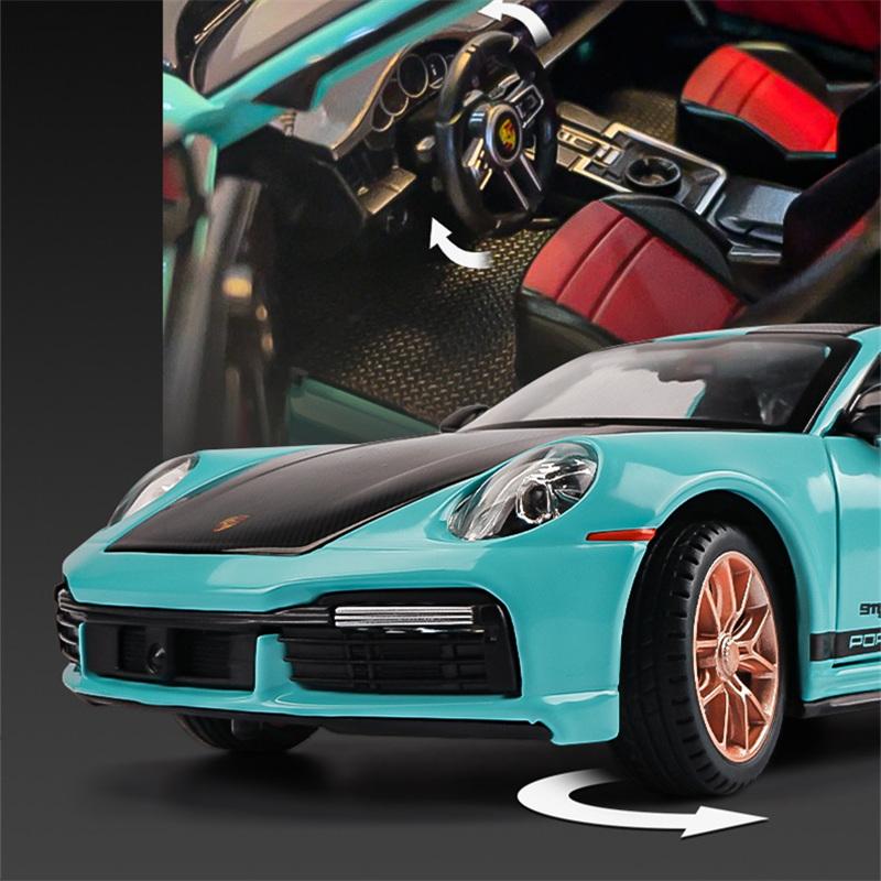 1/24 Porsche 911 TARGA TURBO S Сплав Гоночная Модель Автомобиля Литье под Давлением Симуляция Металлическая Игрушечная Модель Автомобиля Звук Свет Коллекция Подарок