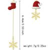 Asymmetrical Christmas Tree & Climbing Santa Earrings with Colorful Inlaid Diamonds for Women