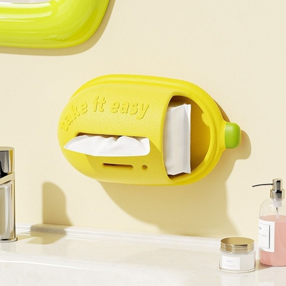 Decorative Banana Suction Cup Tissue Box Large Capacity Napkin Storage Box for Kitchen