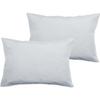 Set of 2 Percale Pillowcases Pure Combed Cotton Long Fibers 80 Threads/cm² South Wind - Snow - Set of 2 Pillowcases 50 X 7