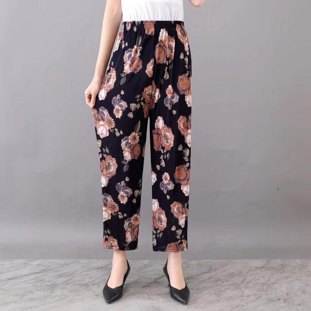Summer Thin Women's Pants Loose High Waist Large Size Women's Stretch Casual Pants