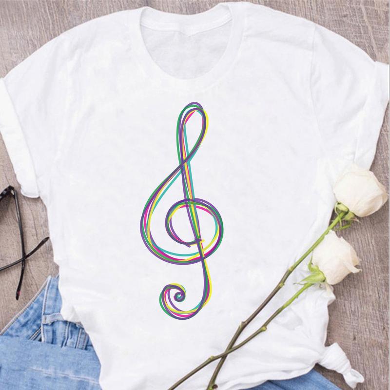 Новая футболка Harajuku Funny Music Note Art T 3D Printe женская футболка музыкальные топы короткие рукава черная футболка