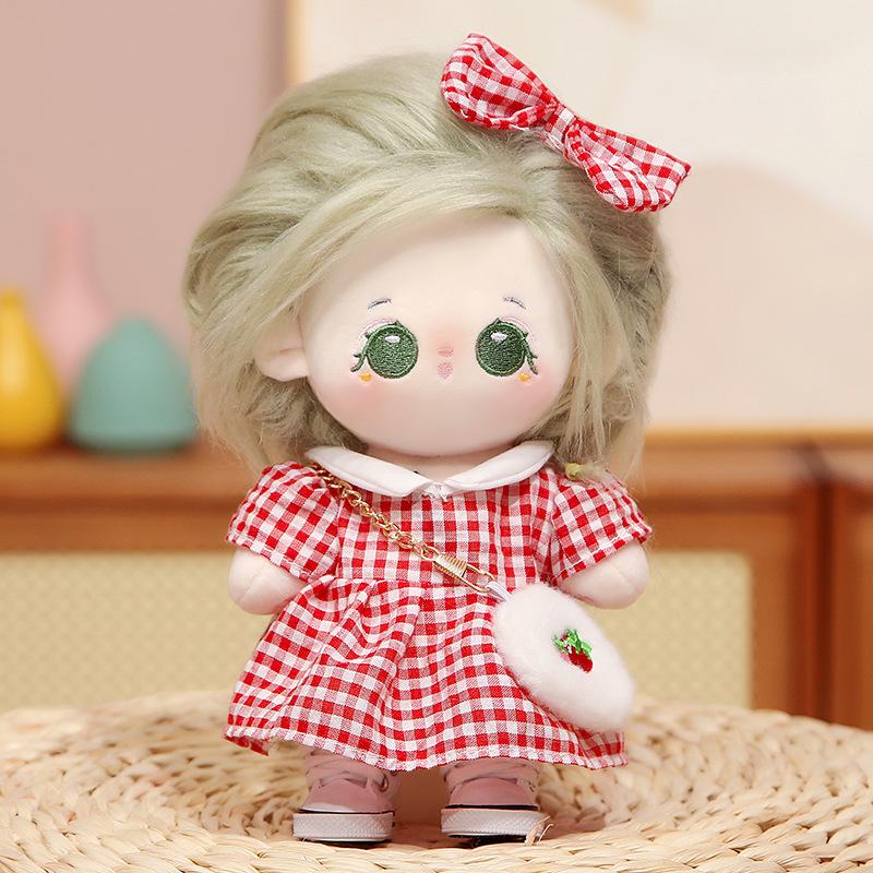 20 см хлопковая плюшевая кукла-девочка может менять одежду, юбки и куклы, чтобы дарить подарки девушкам и парам