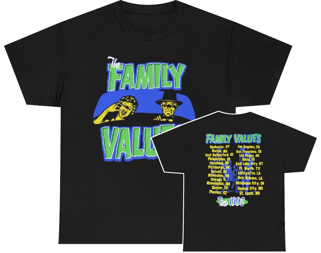 Футболка с датами тура 'Family Values Tour 1998'