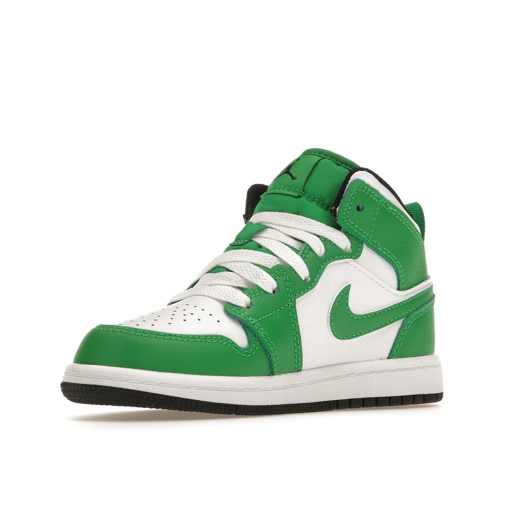 Air Jordan 1 Mid PS Kids Lucky Green Black White DQ8424-301
