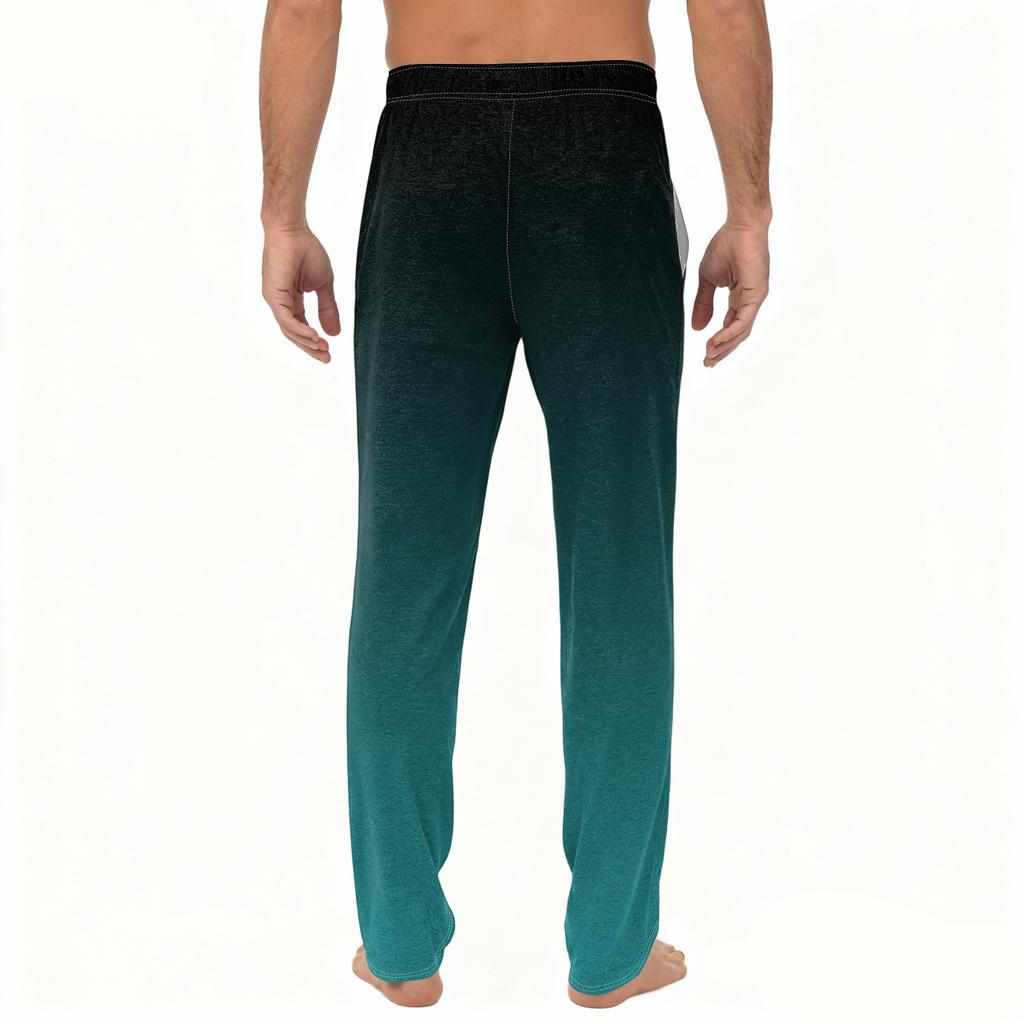 Men's Plain Knit Solid Pocket Casual Pants Home Pajama Pants