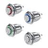 12mm LED Waterproof Metal Momentary Push Button Switch High Flush 4 Pin 1NO