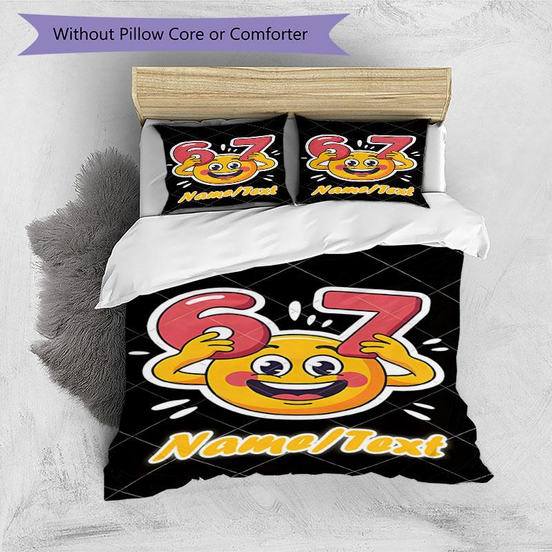 3PC Custom Name Happy Number Celebration Bedding Set Printed Bedding Set Duvet Cover Closure Includes 1 Duvet Cover & 170 Pillowcases for Bedroom