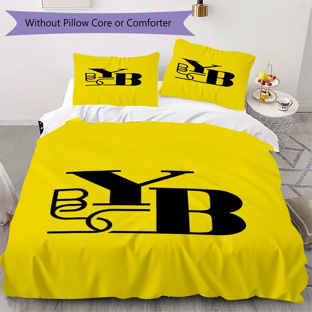 BSC Young Pattern Bedding uilt Set uilt Cover Pillowcase Home Decoration Birthday Gift (1 * duvet cover + 2 * pillowcase without core)22