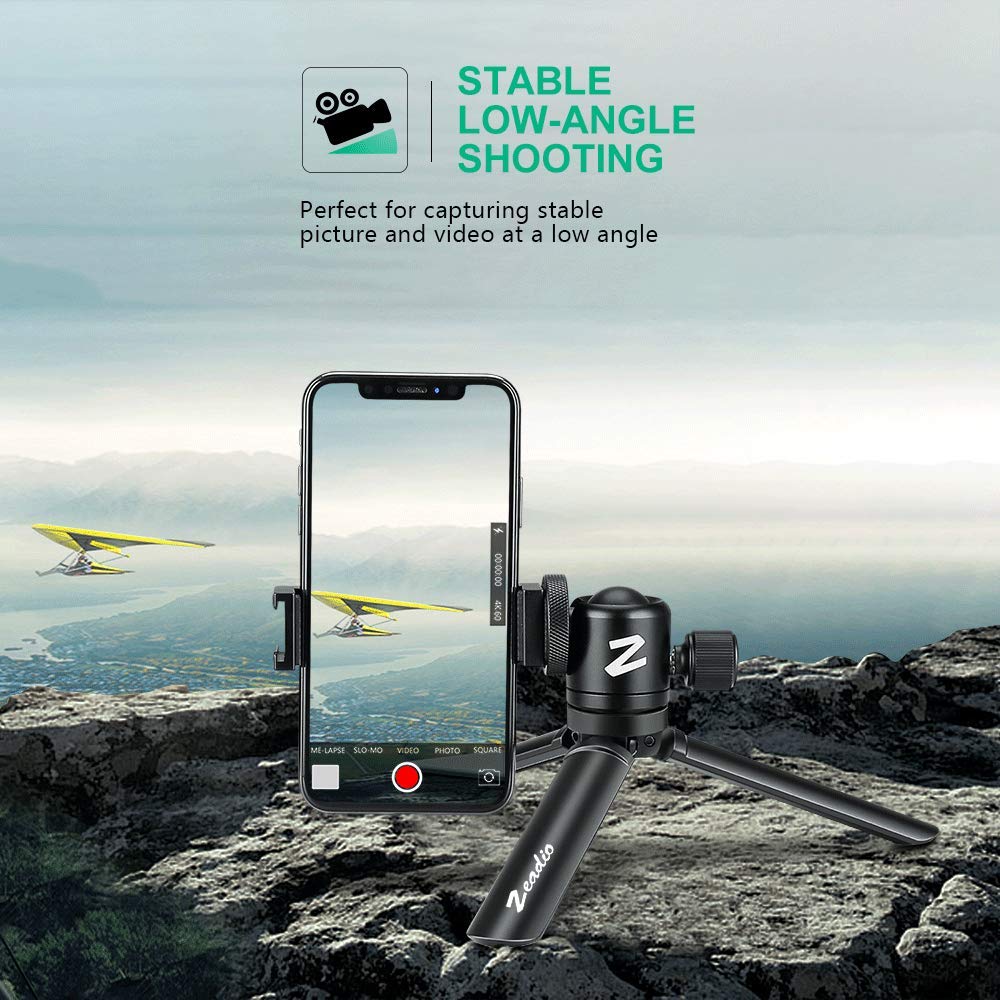Zeadio Metal Mini 20kg Load Desktop Pocket Compact Tripod for Crane Crane Osmo Vimble Gimble Handle Grip and All Cameras Tripod, Capacity, Smooth4,