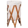 VidaXL Foldable Laundry Basket Cream Wood and Fabric