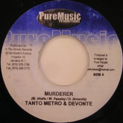 7-дюймовая пластинка TANTO METRO & DEVONTE / RICHIE FEEL - Убийца / Поговори о своем доме НИКТО Pure Music Prod 2003 Ямайка Регги, Ска и Даб Б/У