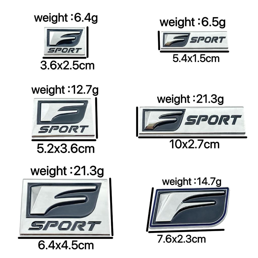 FSPORT Metal Emblem for Lexus: Side Door, Fender, and Rear Sports Modification