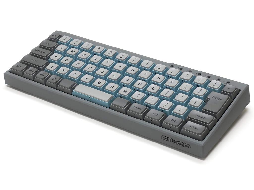 Клавиатура Diatec FILCO Majestouch MINILA-R Convertible с проволочным пуллером для клавиш, японская раскладка, бесшумные переключатели (розовый), Небесно-серый (FFBTR66MPS/NSG-AKP)