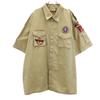 BOY SCOUTS OF AMERICA Short Sleeve Work Shirt 2XL Beige Big Size Men's Used