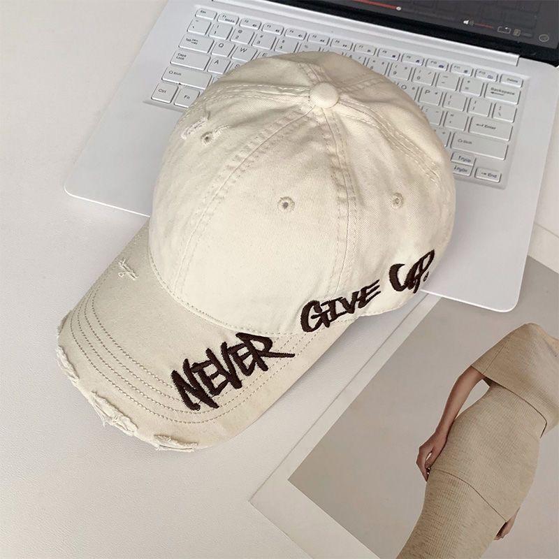 Fashionable New Arrival Embroidered Letter Decorated Comfortable Breathable Denim Hole Baseball Cap Trendy and Stylish