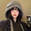 Маленькие лицевые завязки вязаная шапка женская осень и зима большой обхват головы однотонная шерстяная шапка теплая защита ушей шапка-мешок для головы