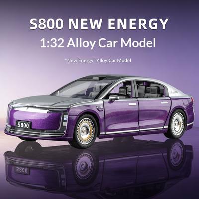 1/32 металлическая литая модель автомобиля S800, имитация звука и света, детская игрушечная машинка, подходит для мальчиков старше 4 лет, подарок