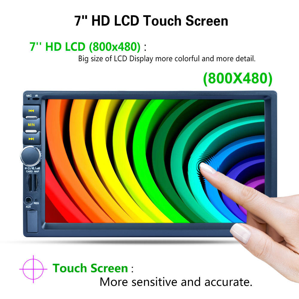 7" Сенсорный экран Автомагнитола Стерео MP5-плеер Головное устройство GPS FM AUX USB Bluetooth