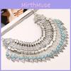 Simulation Style Ethnic Gemstone Decoration Tassel Design Necklace Women