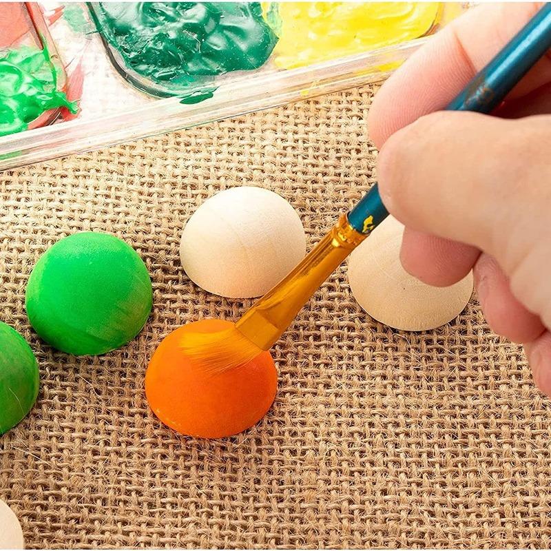 Diameter 12-25MM Half Wooden Beads Unfinished Natural Half Round Wood Balls Beads for DIY Paint Woodworking Christmas Decor